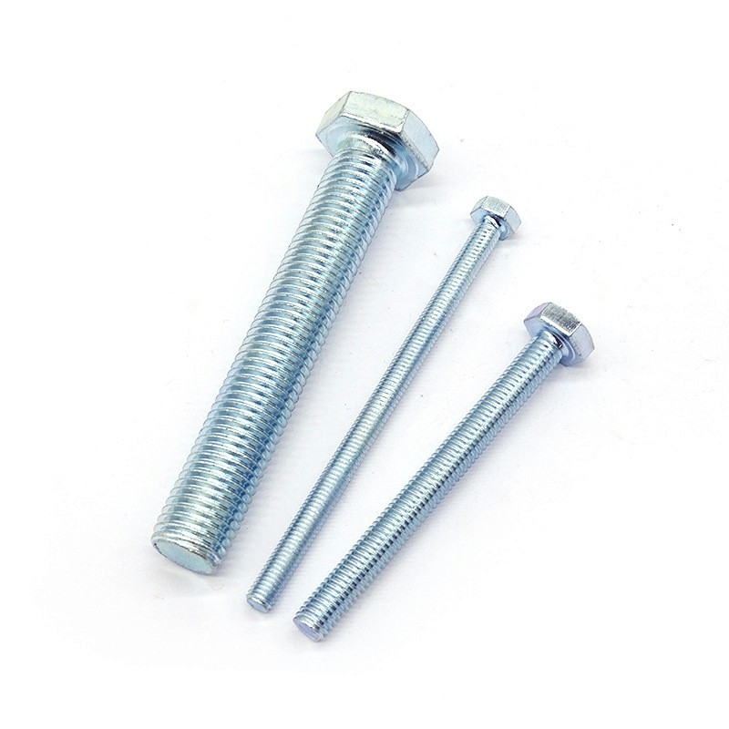 DIN933 Hexagon Head Bolts With Full Thread,Blue white zinc