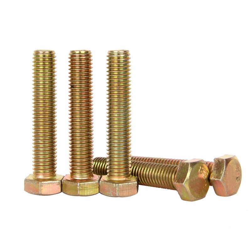 DIN933 Hexagon Head Bolts With Full Thread,Yellow Zinc
