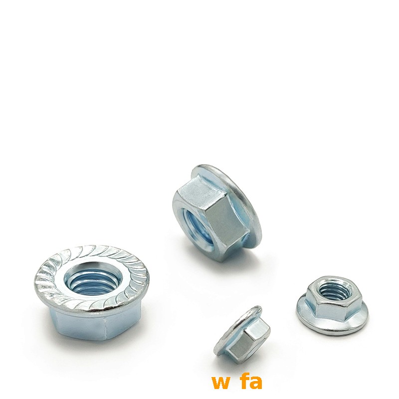 DIN 6923 Hexagon Nuts With Flange，Flange Nut Carbon Steel Blue White Zinc