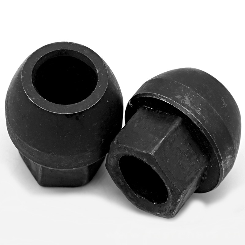 Mine Use Big Dom Nut Square Neck Black 45# Carbon Steel Testing Mushroom Head Mining Nut by Rod Bar M22 M25 Spherical Nut