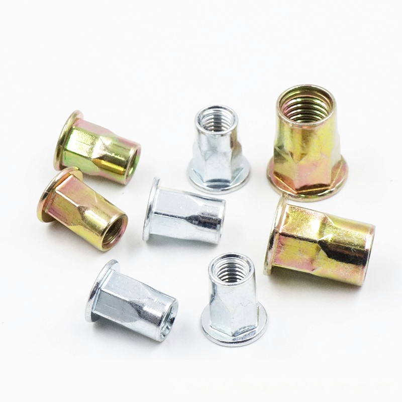 Rivet nuts flat head half hexagon